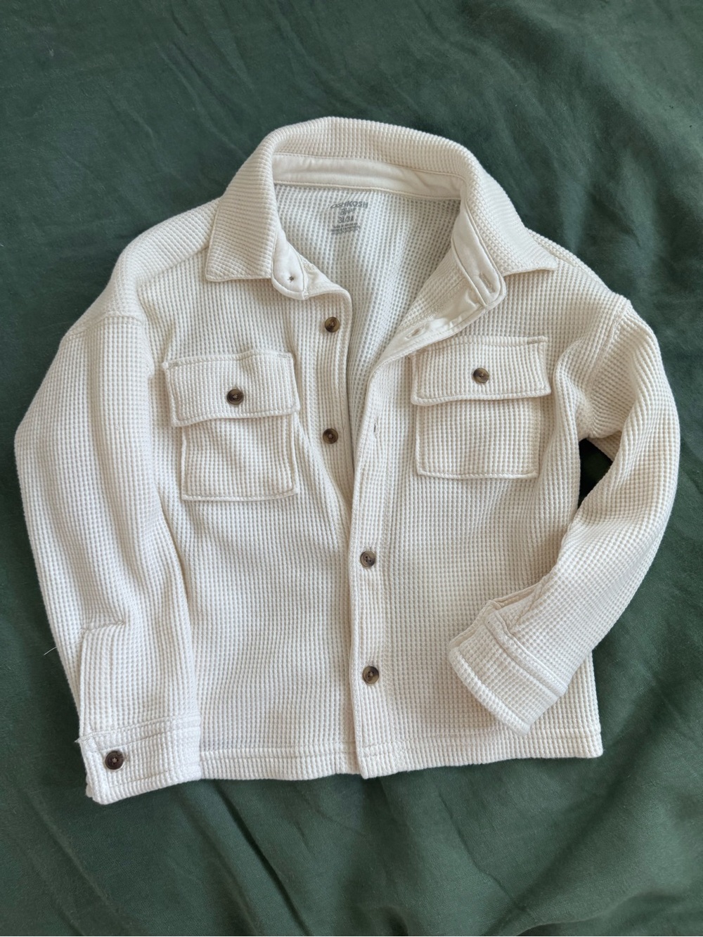 Kids Cream Waffle-Knit Shirt Jacket - OshKosh B’Gosh